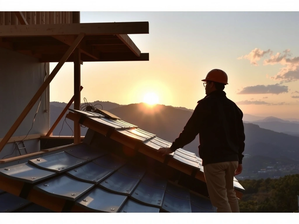 Chantier structiva sur les hauteurs d'Annecy, toiture en cours